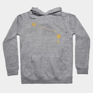 Aries Zodiac Constellation in Gold Hoodie